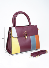 Helga Multicolor Burgundy Handbag