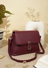 Bianca Burgundy Shoulder Bag