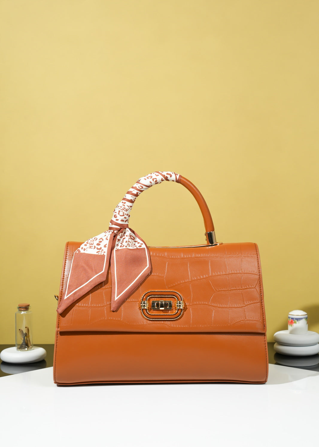 Belladira Croc-Textured Handbag