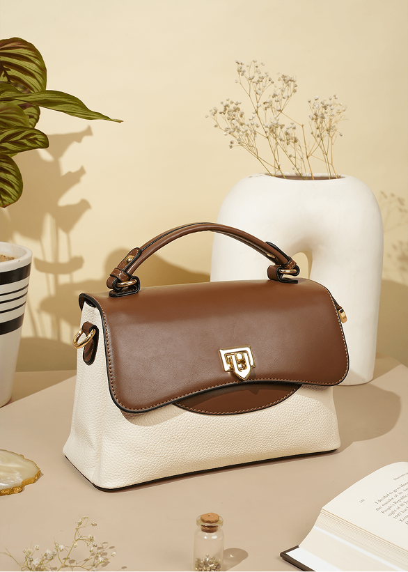 Elena Coffee & Ivory Handbag, Crossbody Bag