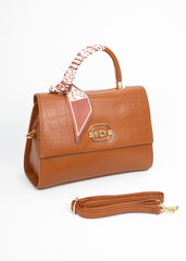 Belladira Croc-Textured Handbag
