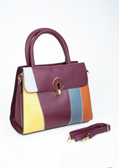 Helga Multicolor Burgundy Handbag