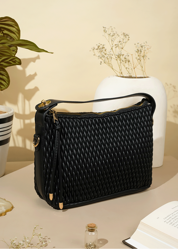 Hanna Midnight Black Shoulder Bag
