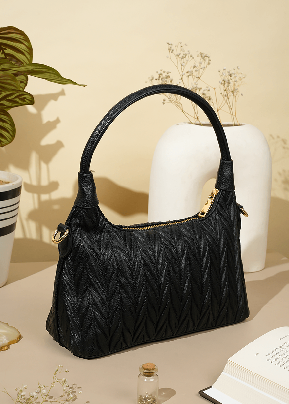 Anneliese Black Hobo Bag
