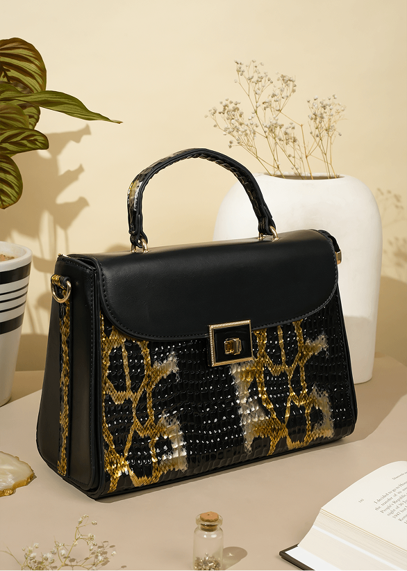 Frieda Black & Gold Handbag