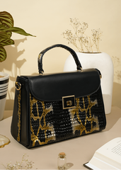 Frieda Black & Gold Handbag