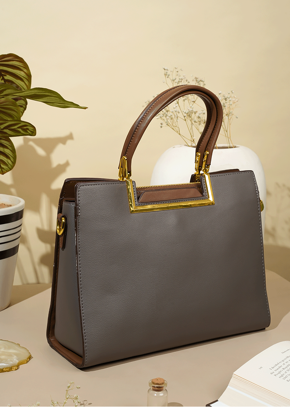 Marlene Gray and Brown Handbag