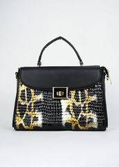 Frieda Black & Gold Handbag