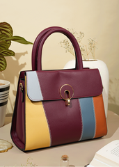 Helga Multicolor Burgundy Handbag