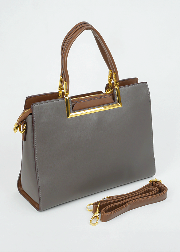 Marlene Gray and Brown Handbag