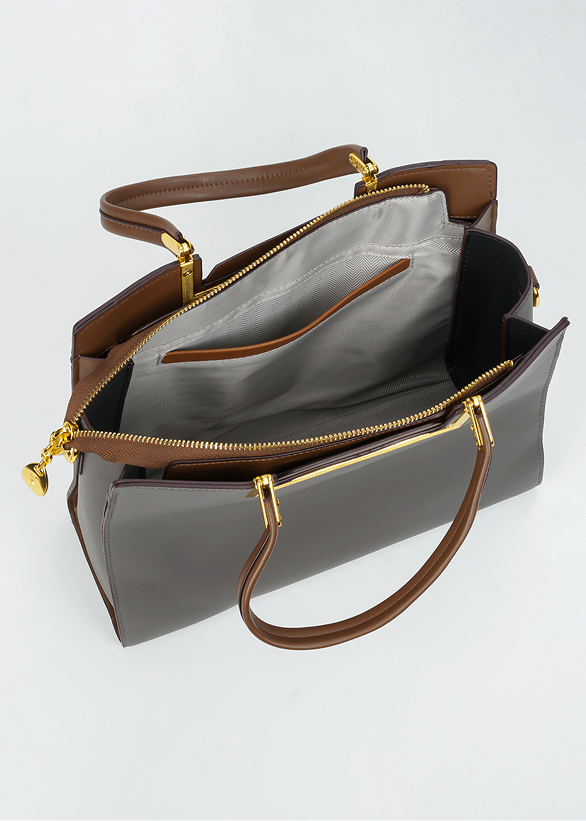 Marlene Gray and Brown Handbag