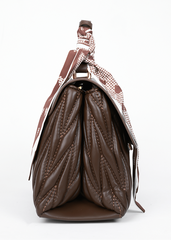 Gianna Coffee Brown Ruched Handbag