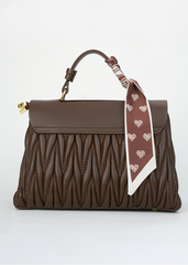 Gianna Coffee Brown Ruched Handbag