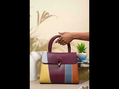 Helga Multicolor Burgundy Handbag
